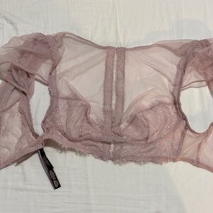 Victoria's Secret Sheer Lace Bralette in Dusty Pink